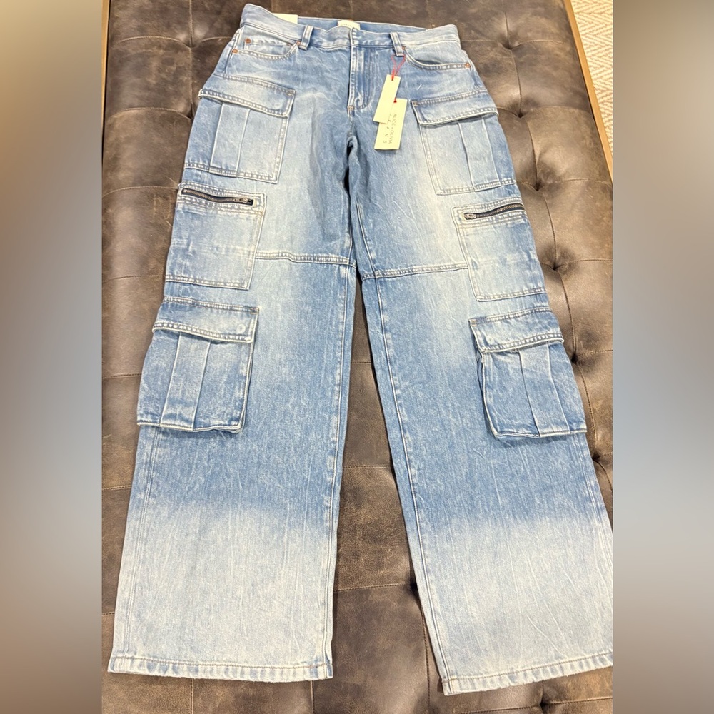 Alice + Olivia Light Blue Cargo Pants